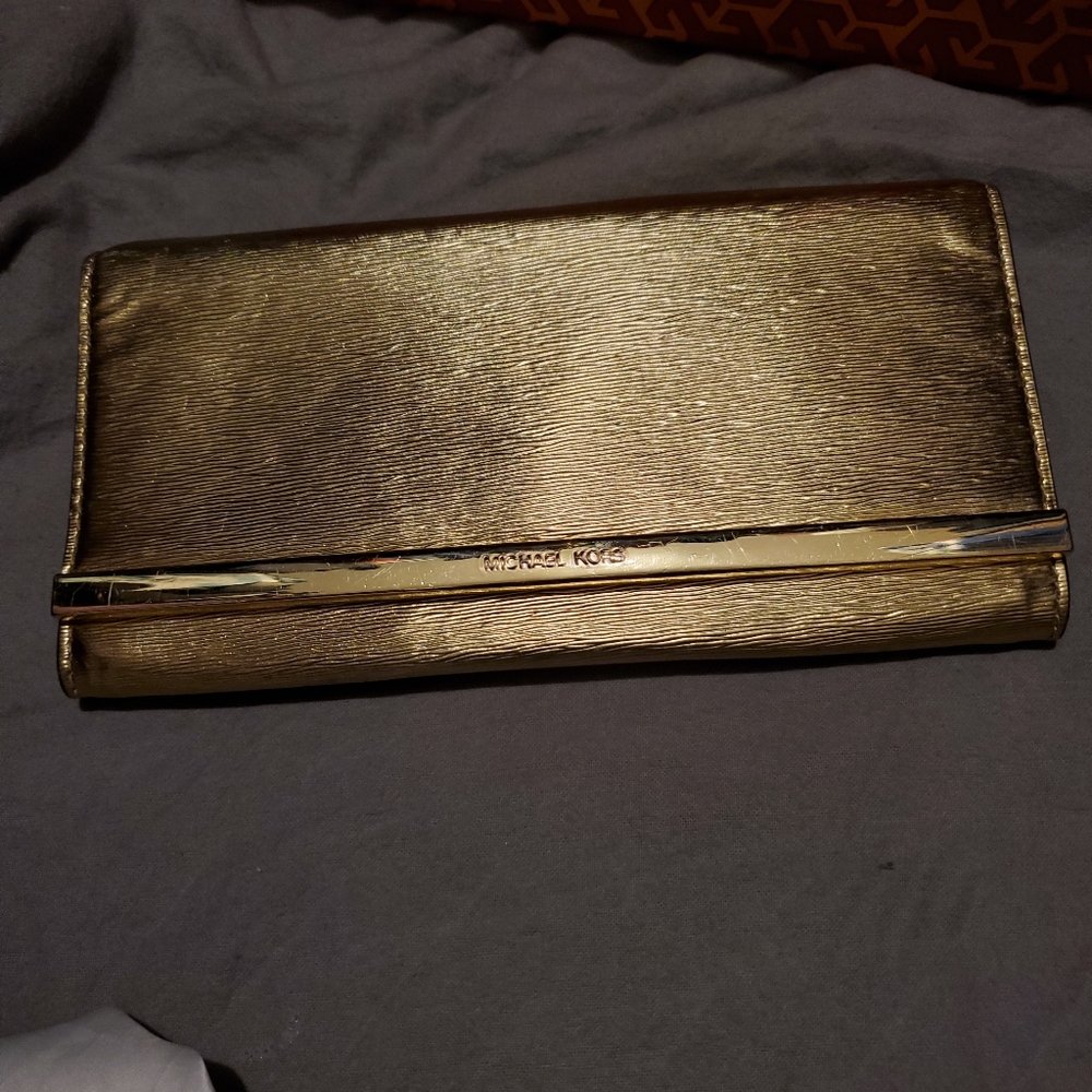 Gold Michael Kors clutch